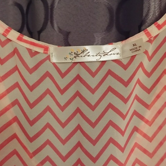 Pink chevron sheer blouse ** bundle for special** - Picture 2 of 2